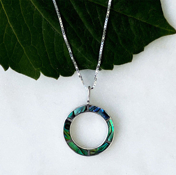 Abalone Round Pendant & Sterling Silver 2024 Frame