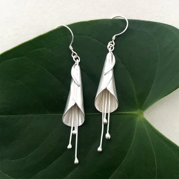 Calla Lily Jewelry Calla Lily Jewelry Sterling Silver Calla Lily Earrings Handmade Flower Jewelry CAL1-E good