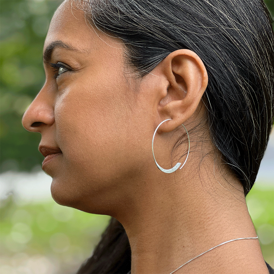 Fair trade sterling silver hoops earrings