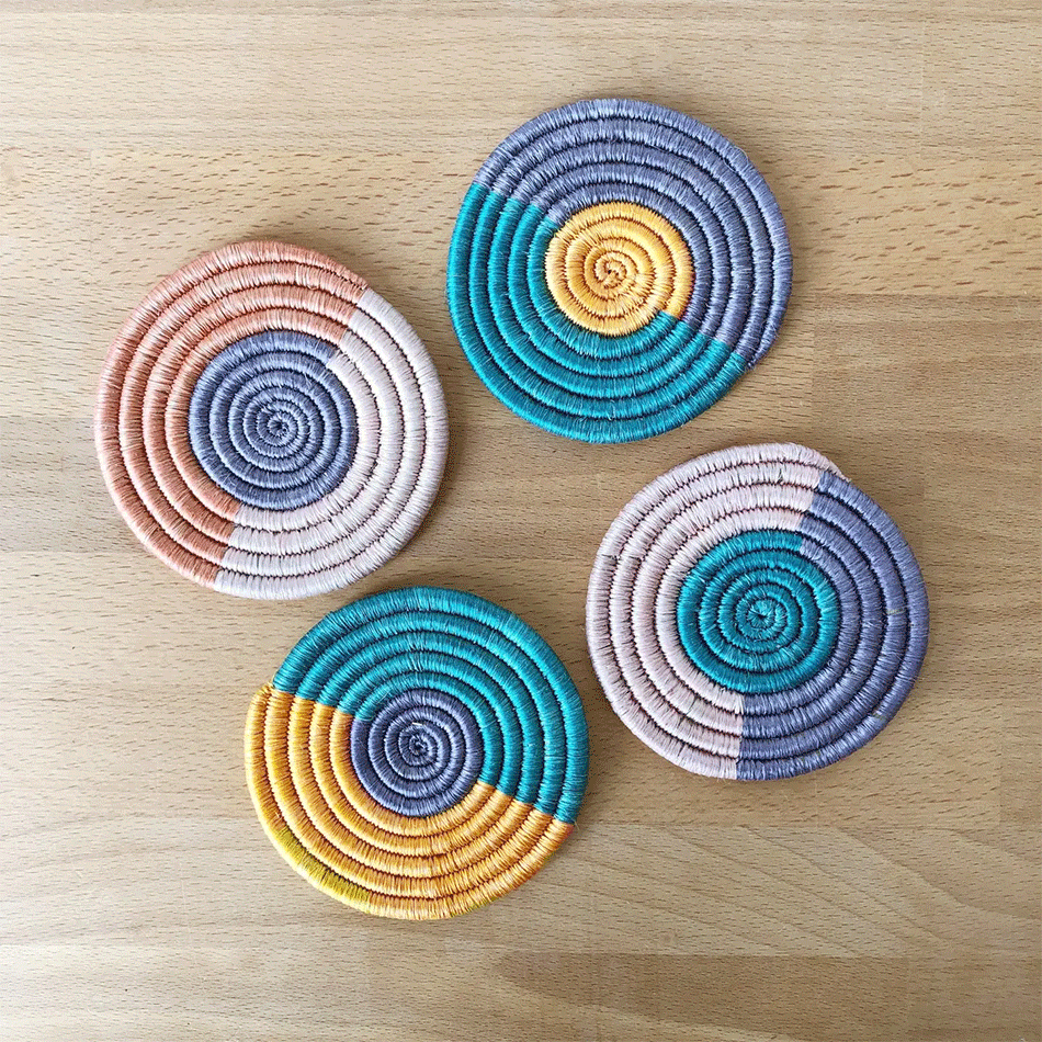 Fair trade sisal basket coasters