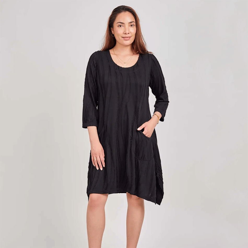 Fair trade black cotton dress