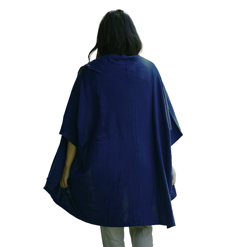 Luxurious Cashmere Kimono/Cape - Blue, Nepal