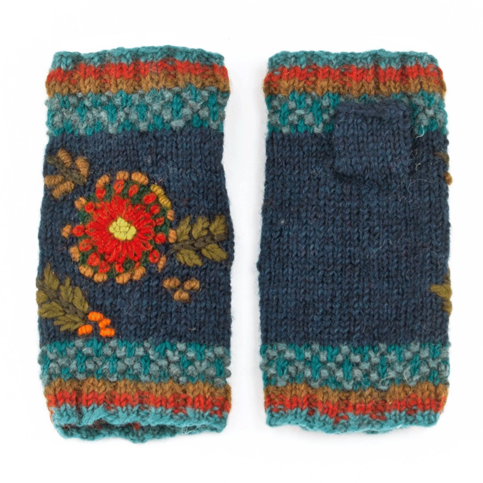 Fair trade wool fingerless gloves