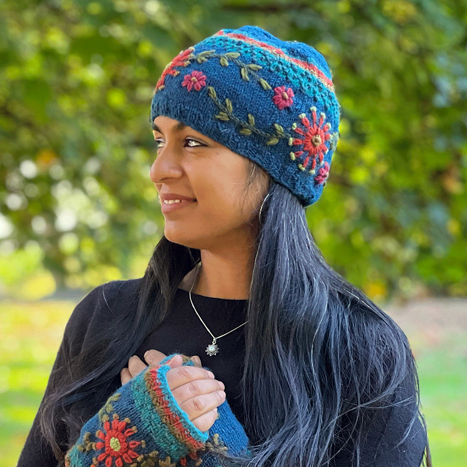 Fair trade hand knit wool hat