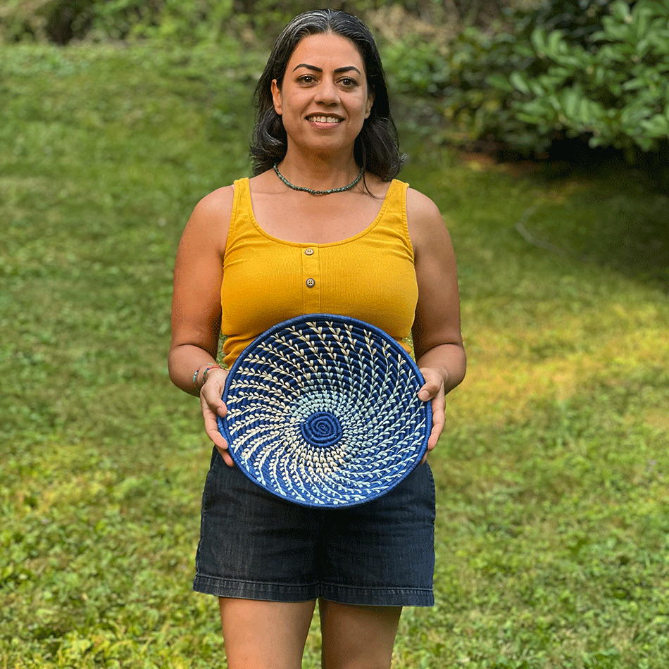 Sun Swirl Basket - Orange, Uganda