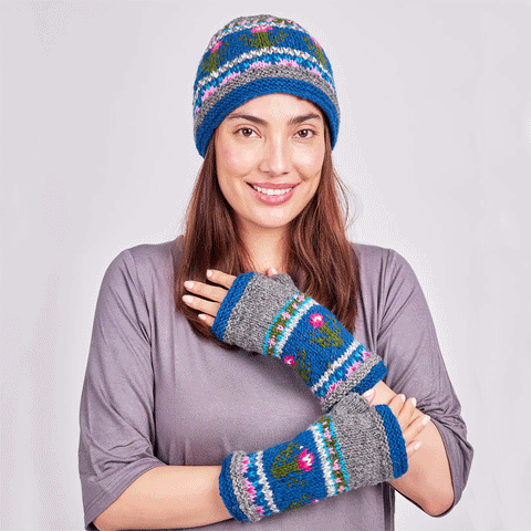 Fair trade wool fingerless gloves