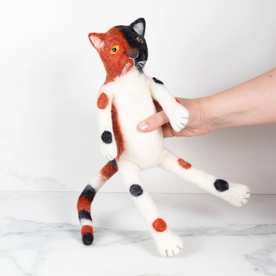 Fair trade felt calico cat toy