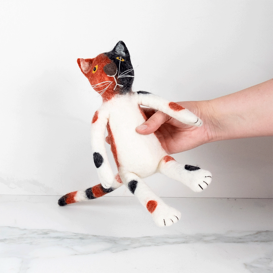 Fair trade felt calico cat toy