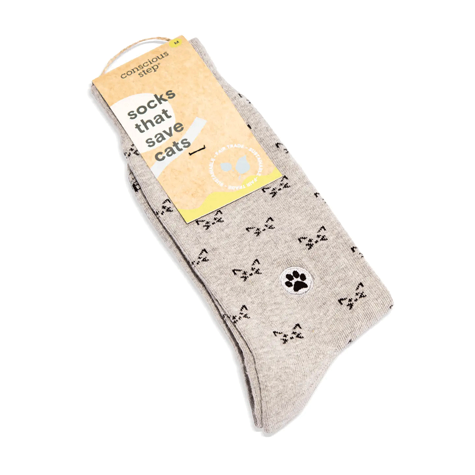 Fair trade organic cotton socks cats