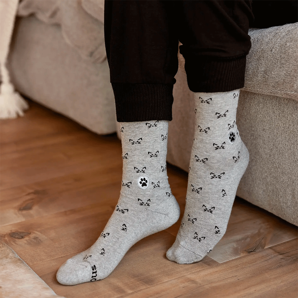 Fair trade organic cotton socks cats