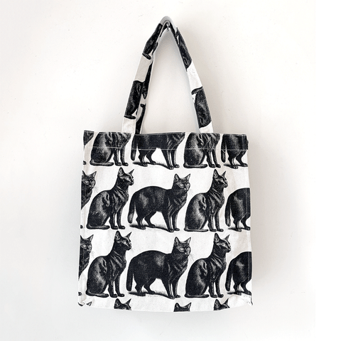 Fair trade cotton cat lady tote bag