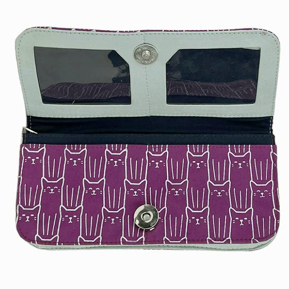 Fair trade cat wallet purple