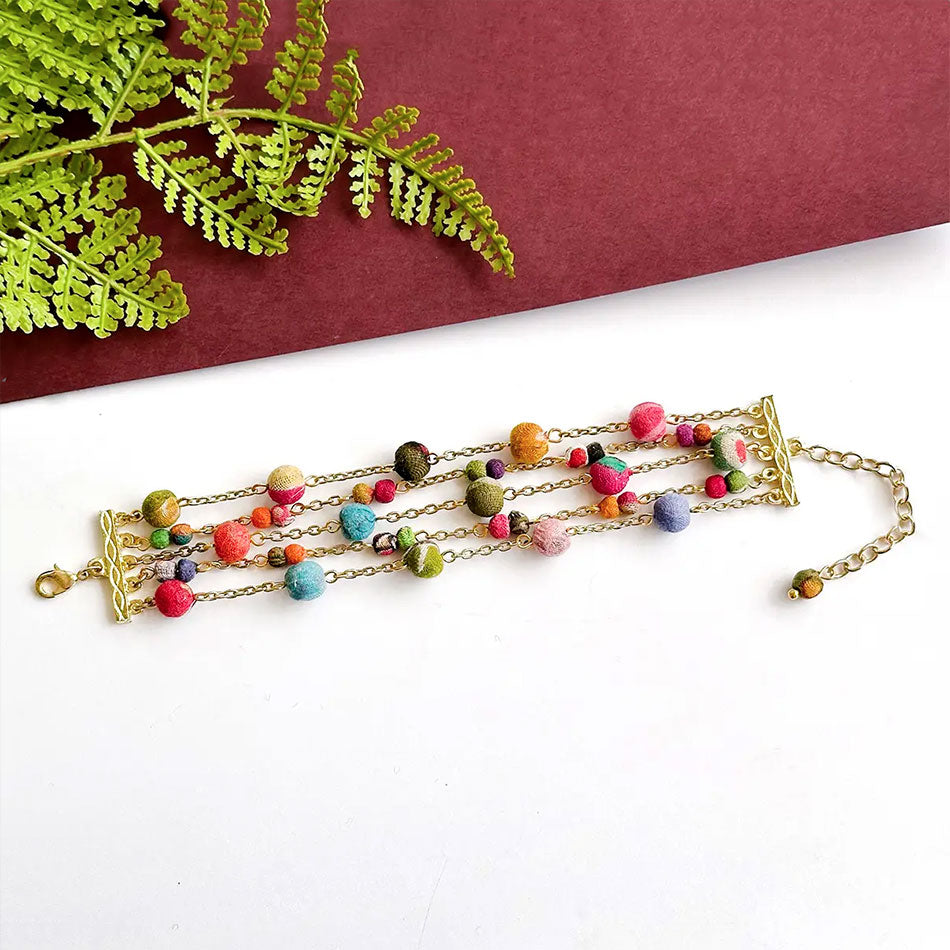 Fair trade recycled sari bracelet