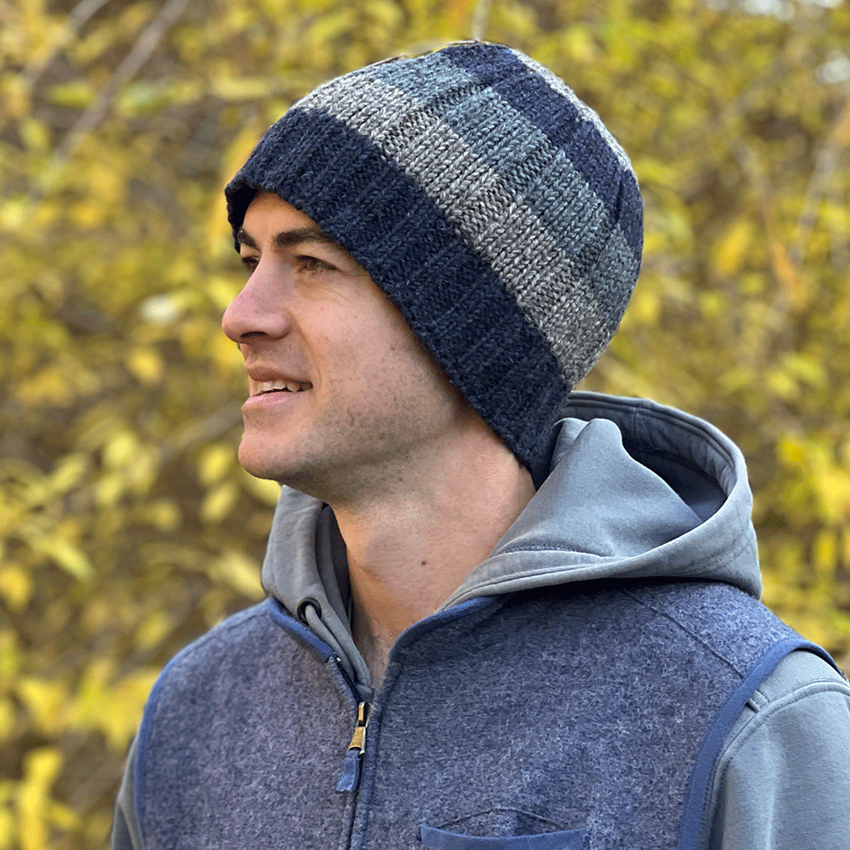 Fair trade men's wool hand knit hat