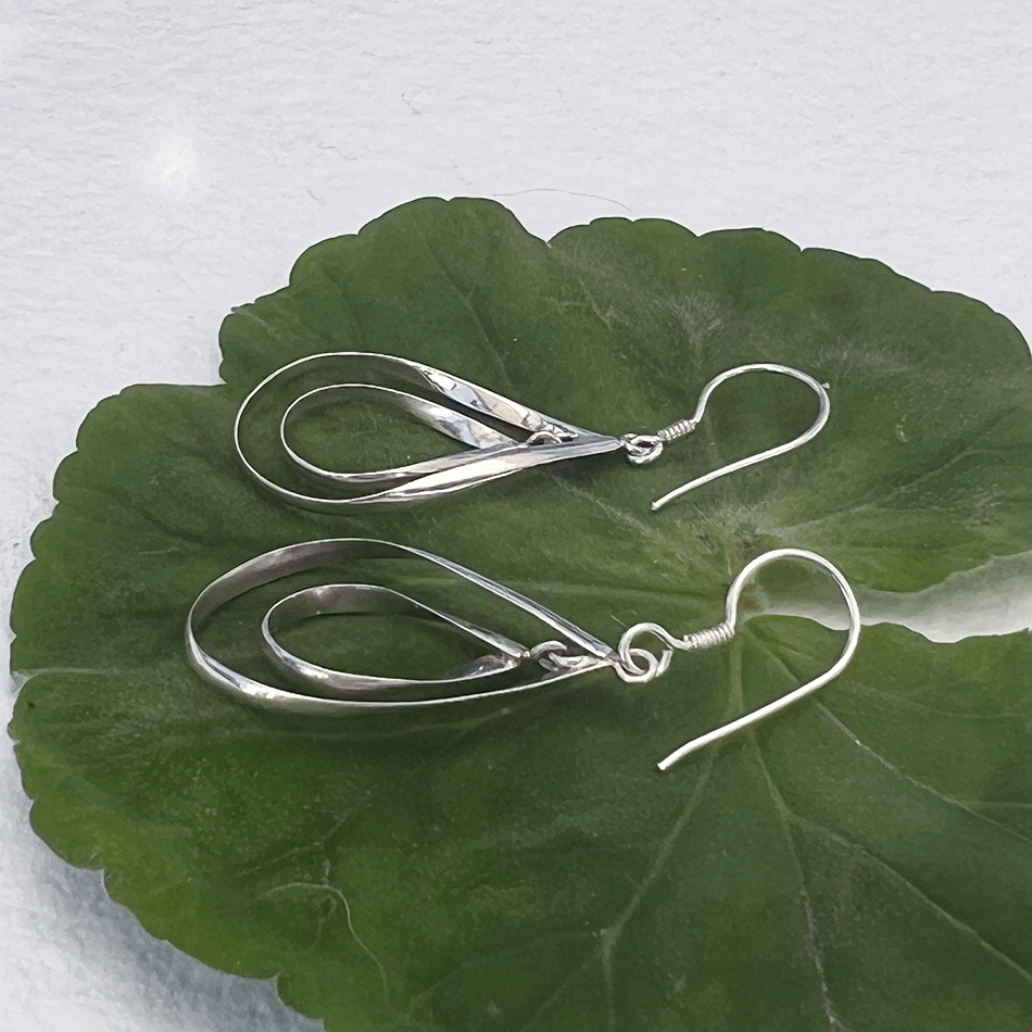 Fair trade sterling silver teardrop earrings