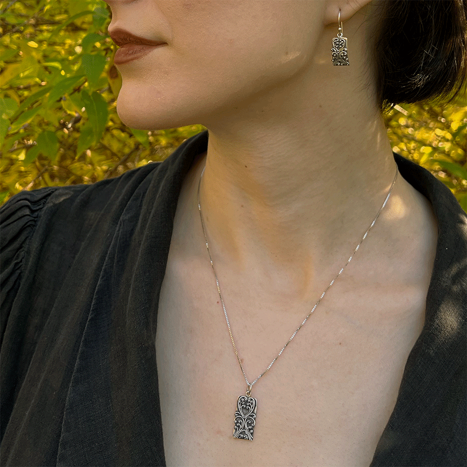 Fair trade sterling silver filigree heart necklace