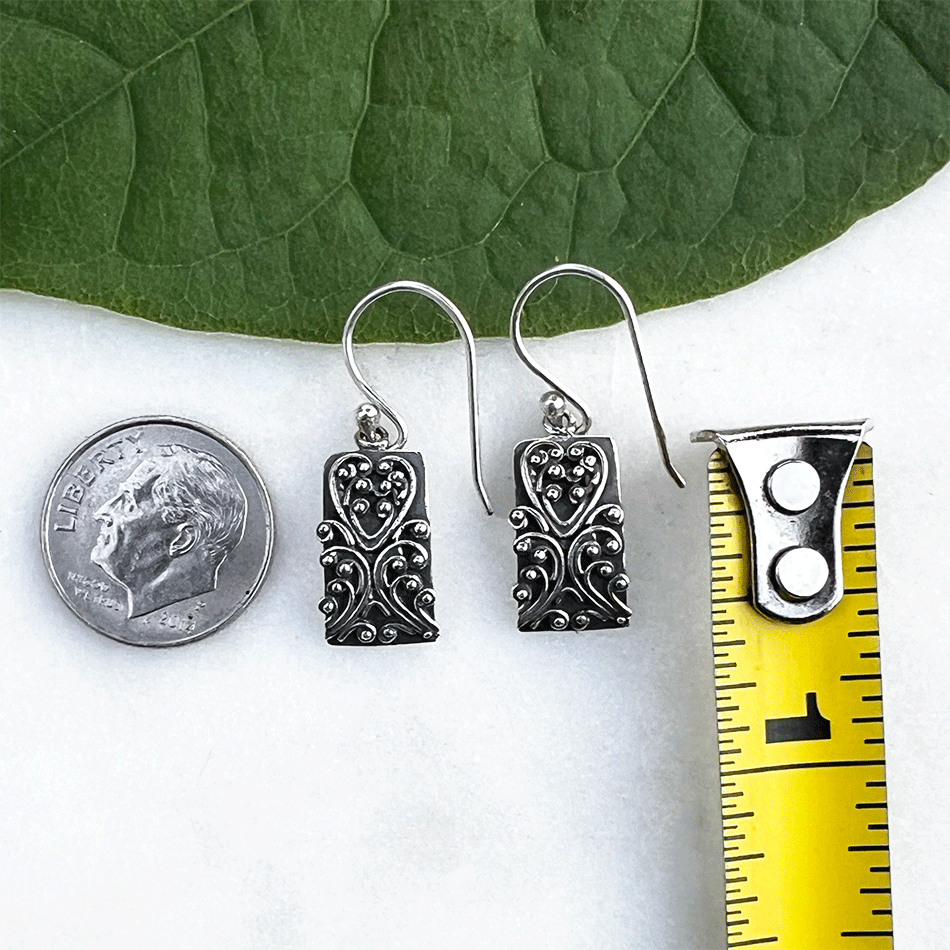 Fair trade sterling silver filigree earrings