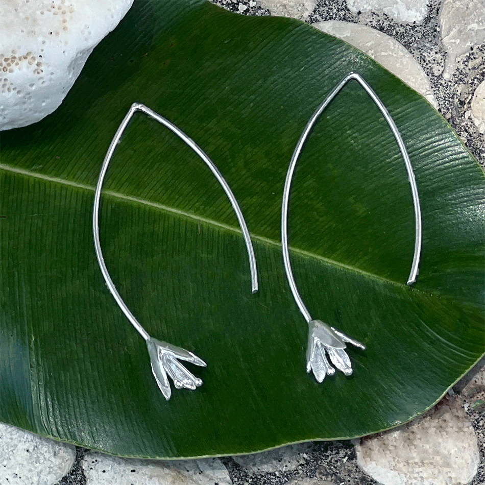 Fair trade sterling silver flower earrings