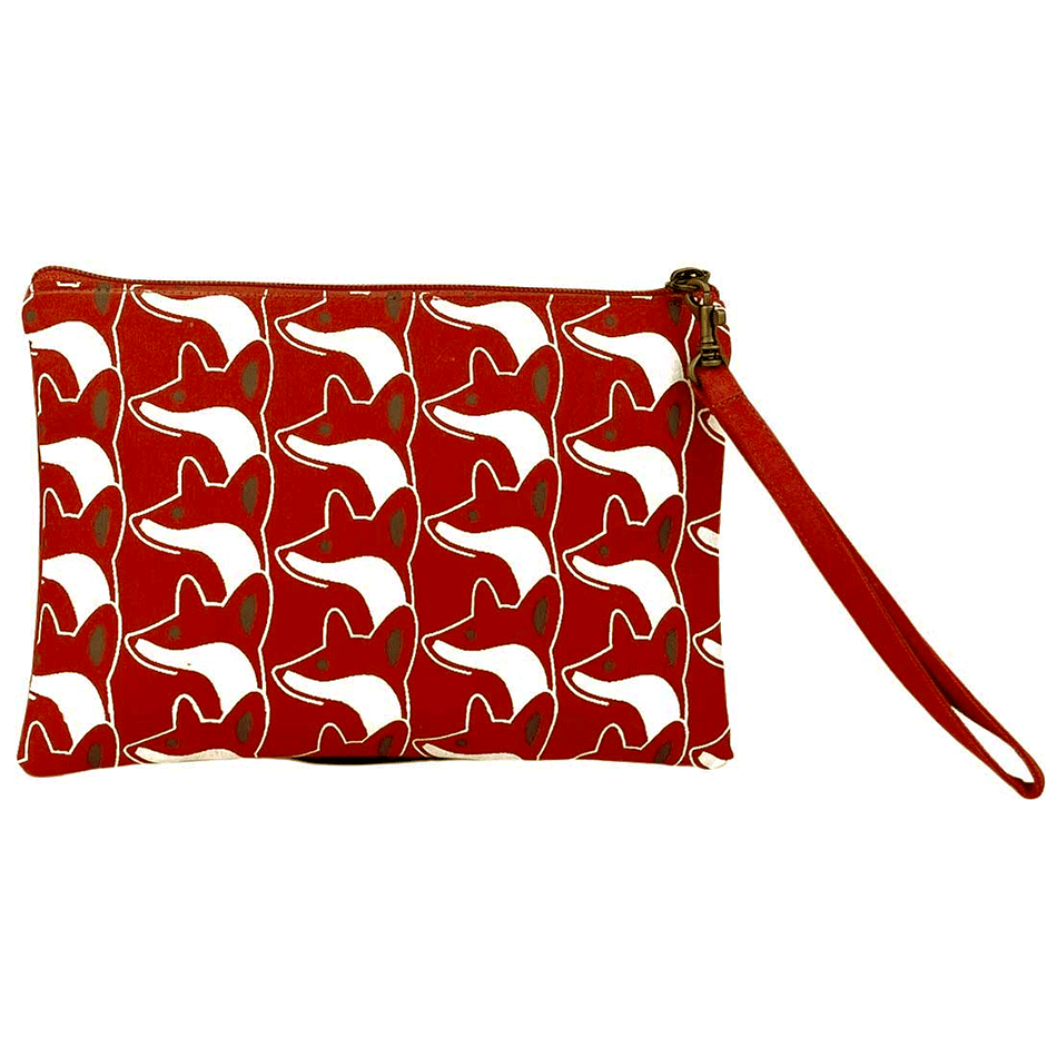 Fair trade fox wristlet purse