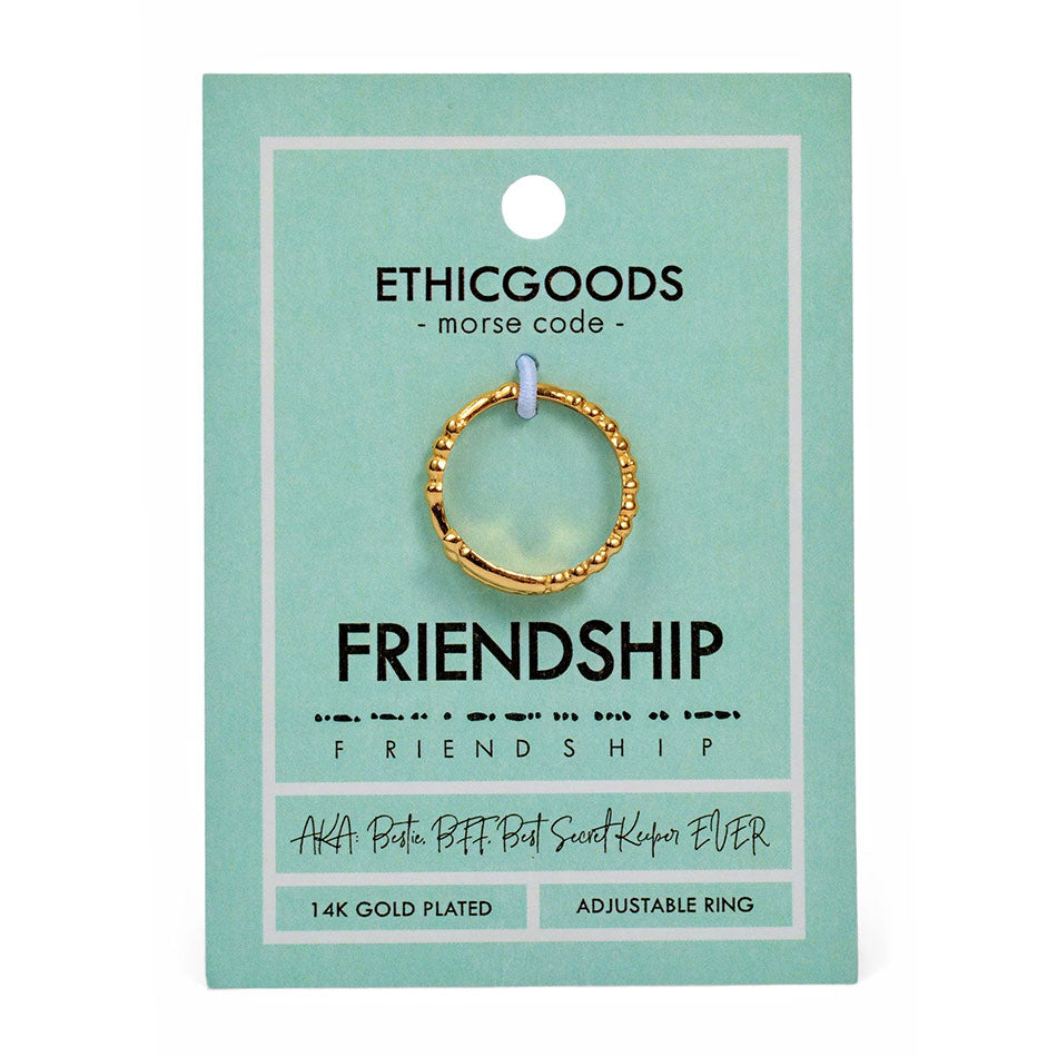 Fair trade morse code friendship ring