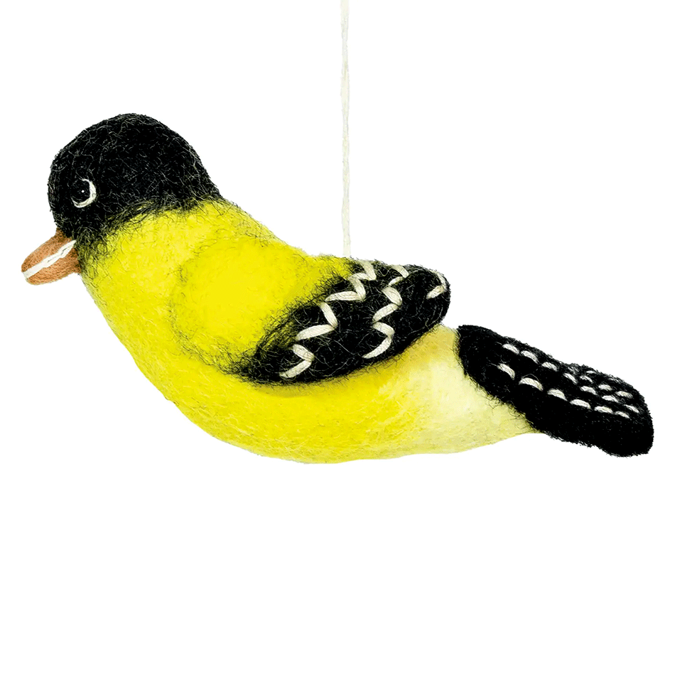 Fair trade felt bird goldfinch