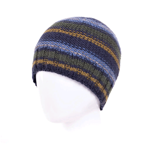 Fair trade hand knit wool hat men