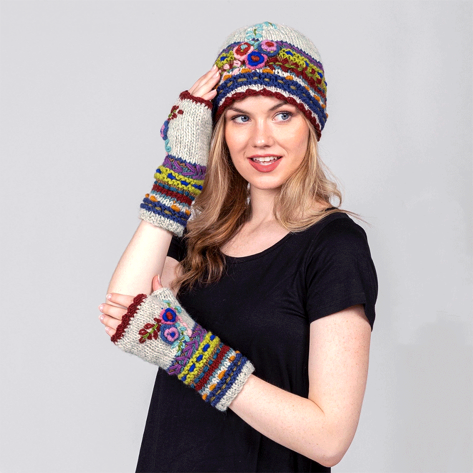 Fair trade wool hand knit hat