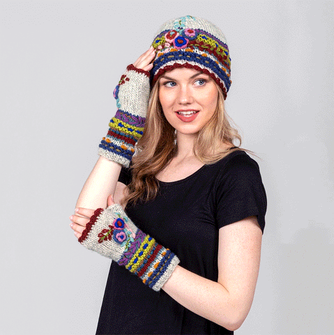 Fair trade wool hand knit hat 