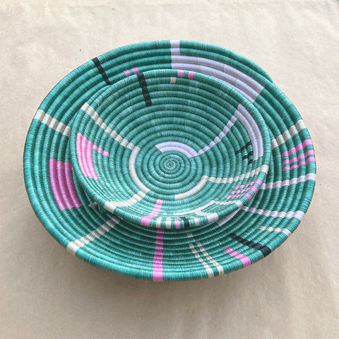 Fair trade sisal sweetgrass basket handmade