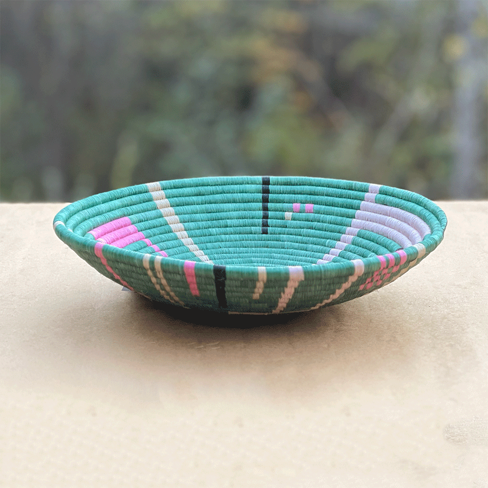 Fair trade sisal sweetgrass basket handmade