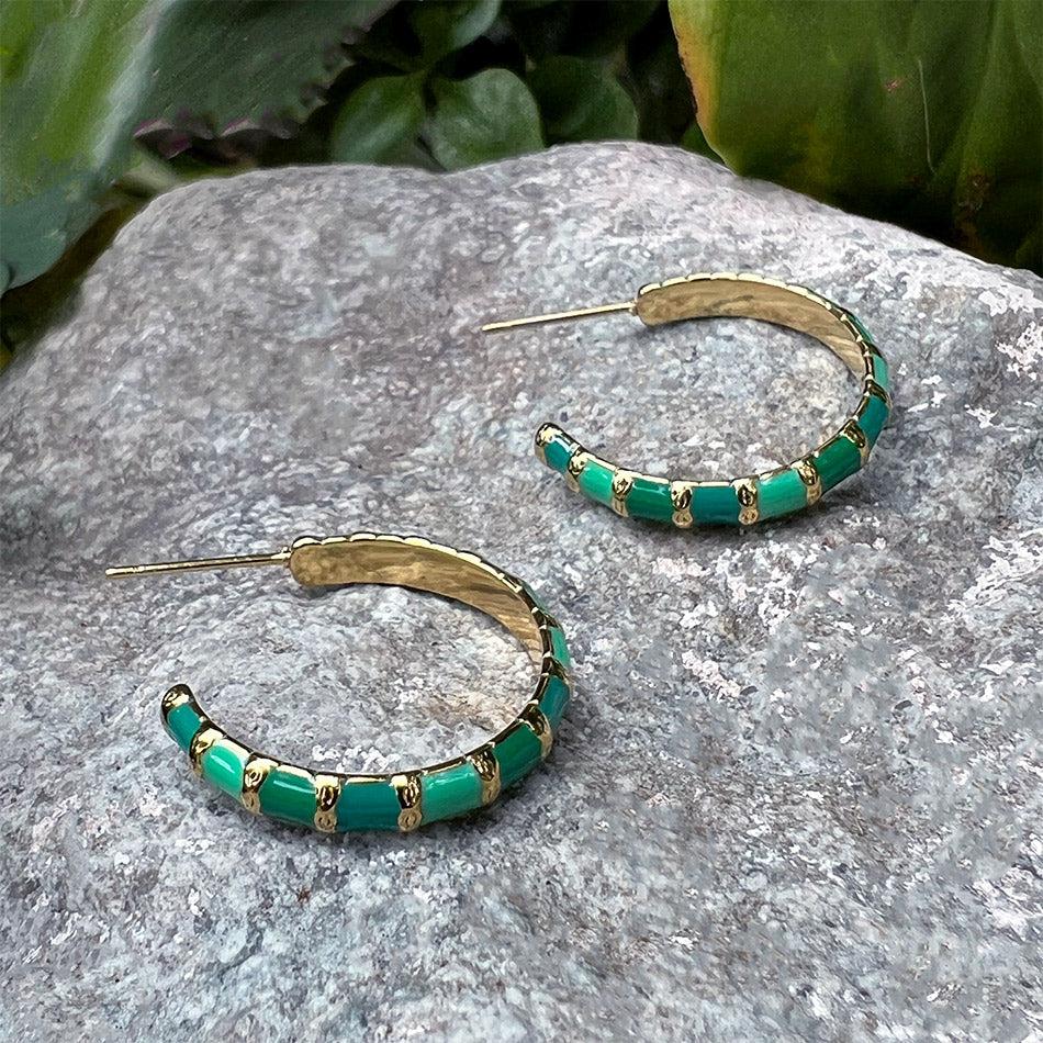 FAir trade jade earrings handmade by survivors of human trafficking