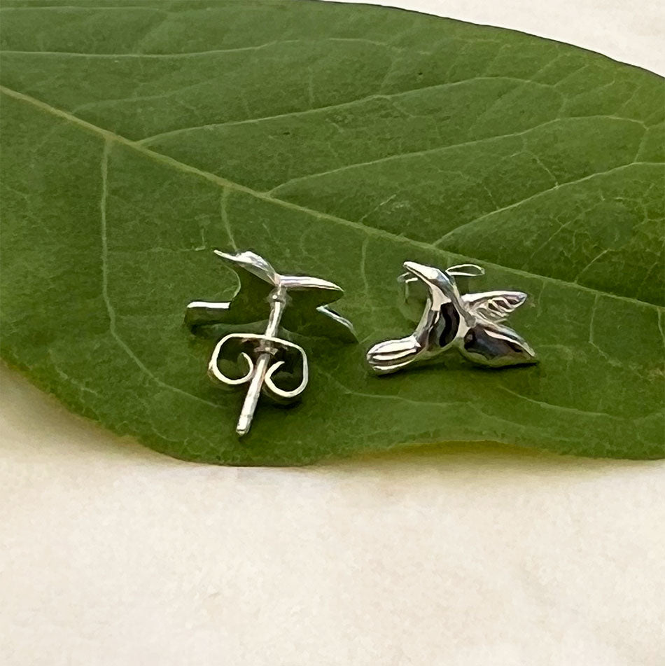 Abalone Hummingbird Studs - Sterling Silver, Indonesia