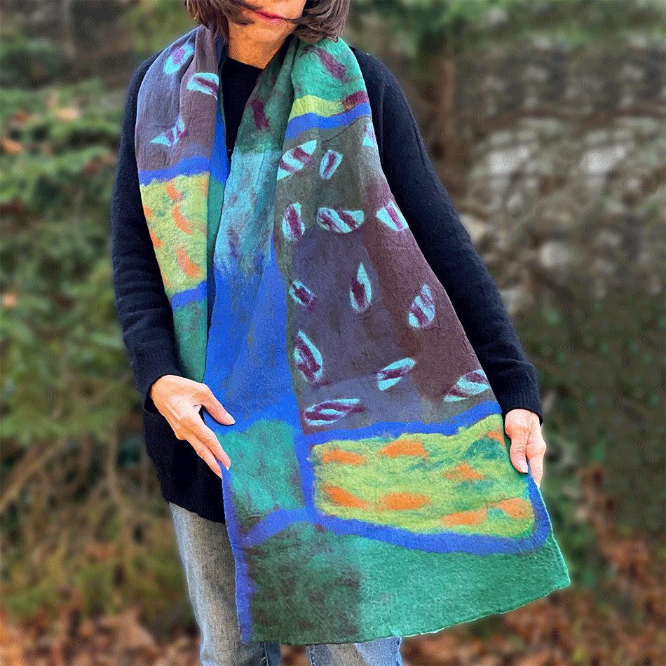 Fair trade felt scarf merino wool