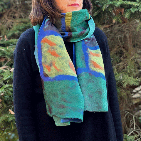 Fair trade felt scarf merino wool