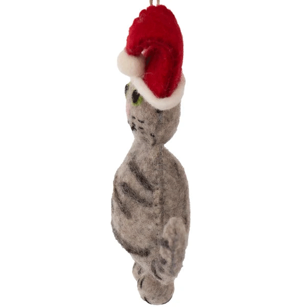 Fair trade felt cat ornament