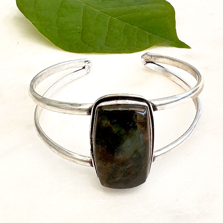 Fair trade labradorite silver cuff