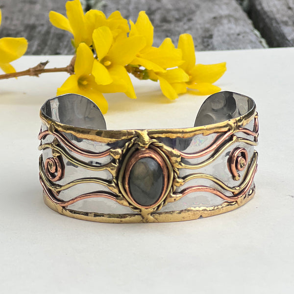 labradorite cuff bracelet