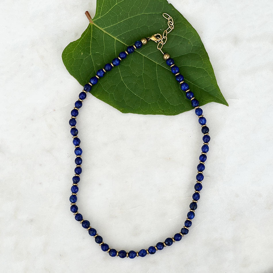 Fair trade lapis stone necklace