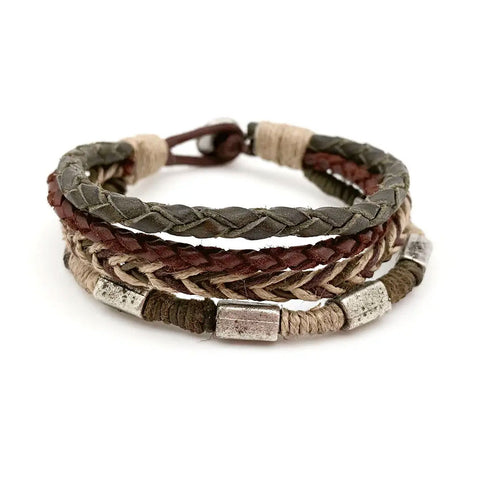 Fair trade leather men's bracelet