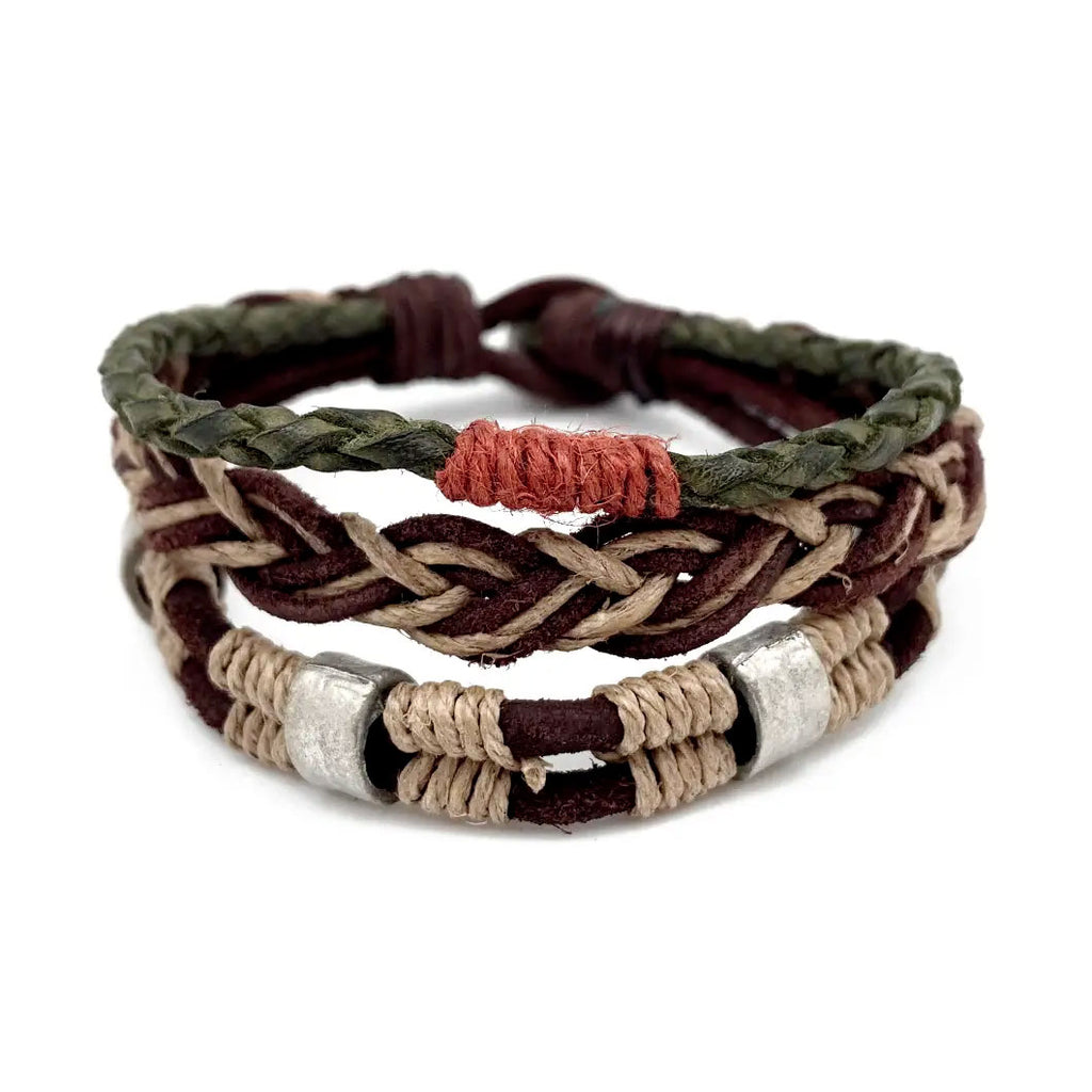 Fair trade men's leather bracelet