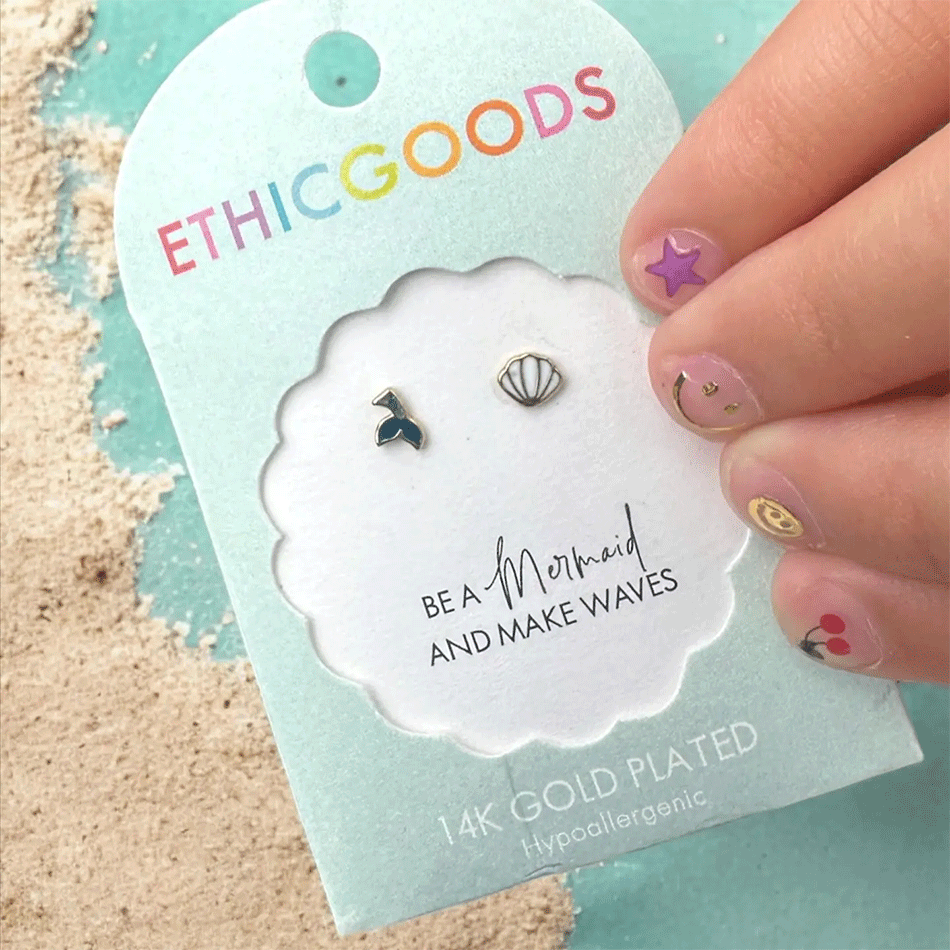 Fair trade mermaid studs