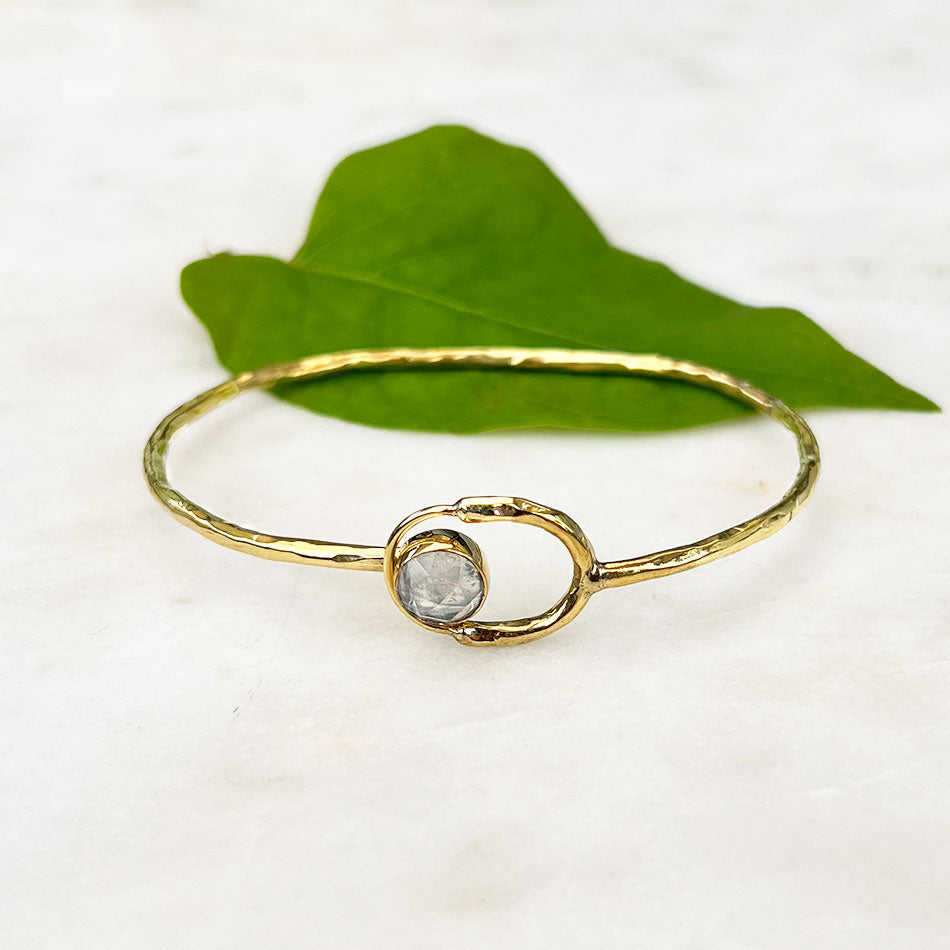 Fair trade moonstone brass bracelet