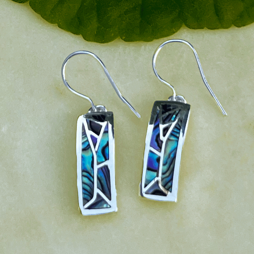 FAir trade sterling silver abalone earrings