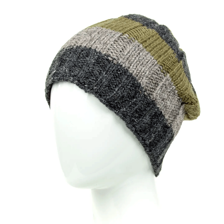 Men's fair trade wool hat hand knit