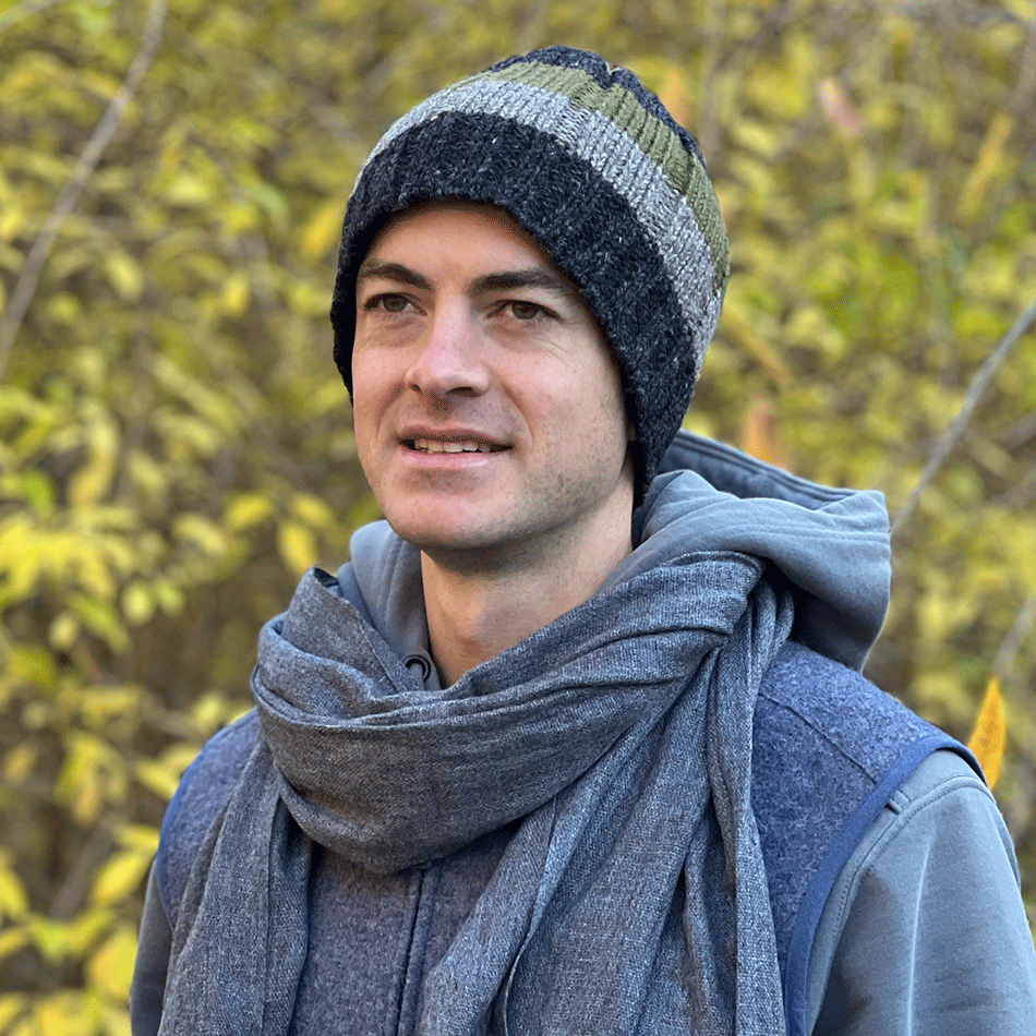 Men's fair trade wool hat hand knit