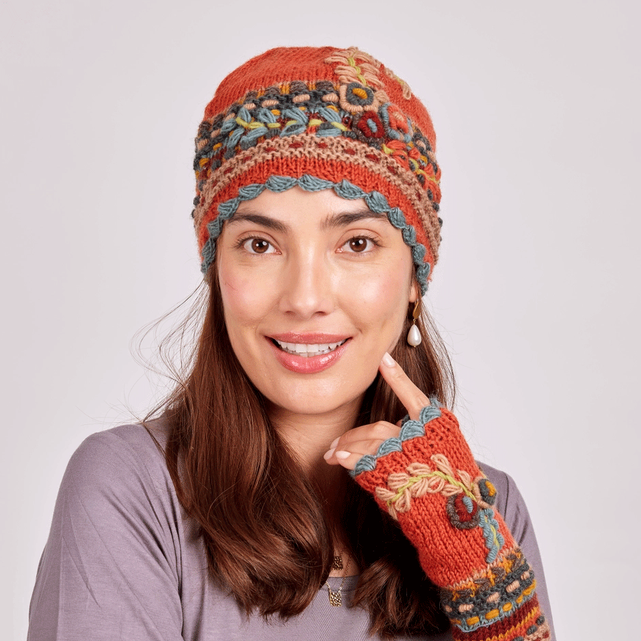 Fair trade hand knit wool hat