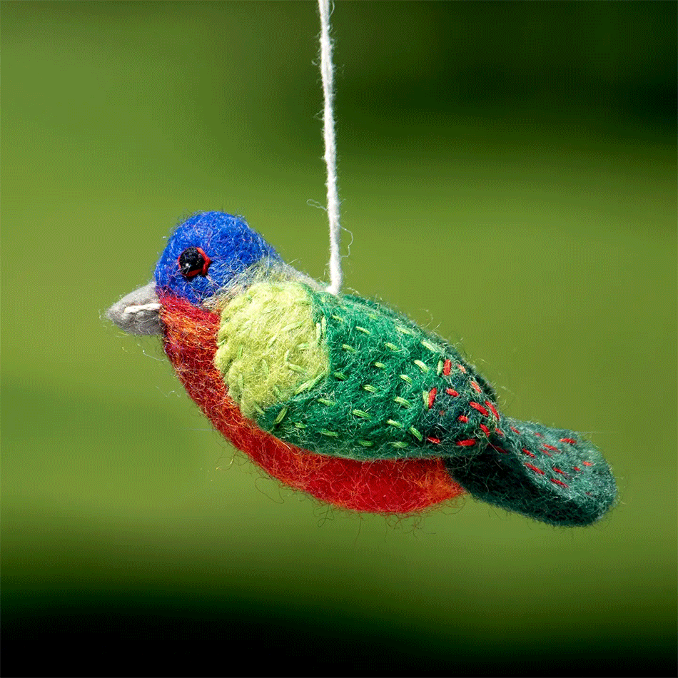 Fair trade painted bunting ornament