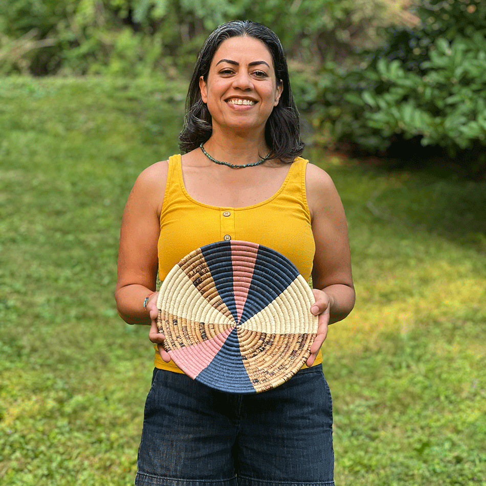 Fair trade sisal sweetgrass basket