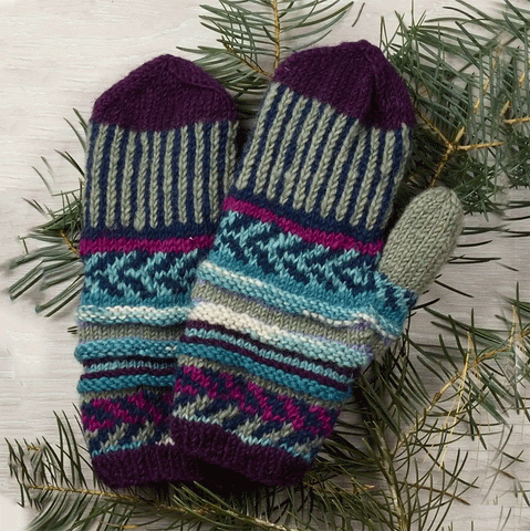 Fair trade wool hand knit mittens