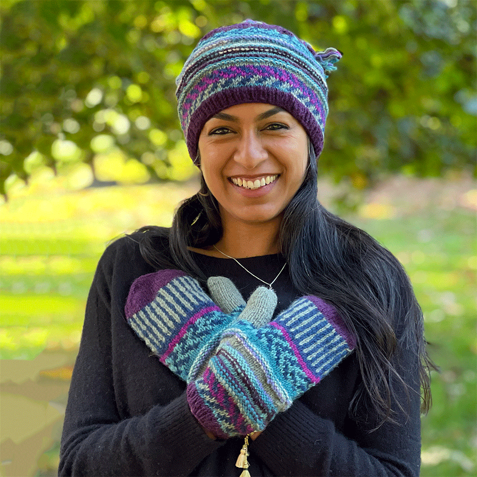 Fair trade wool hand knit hat